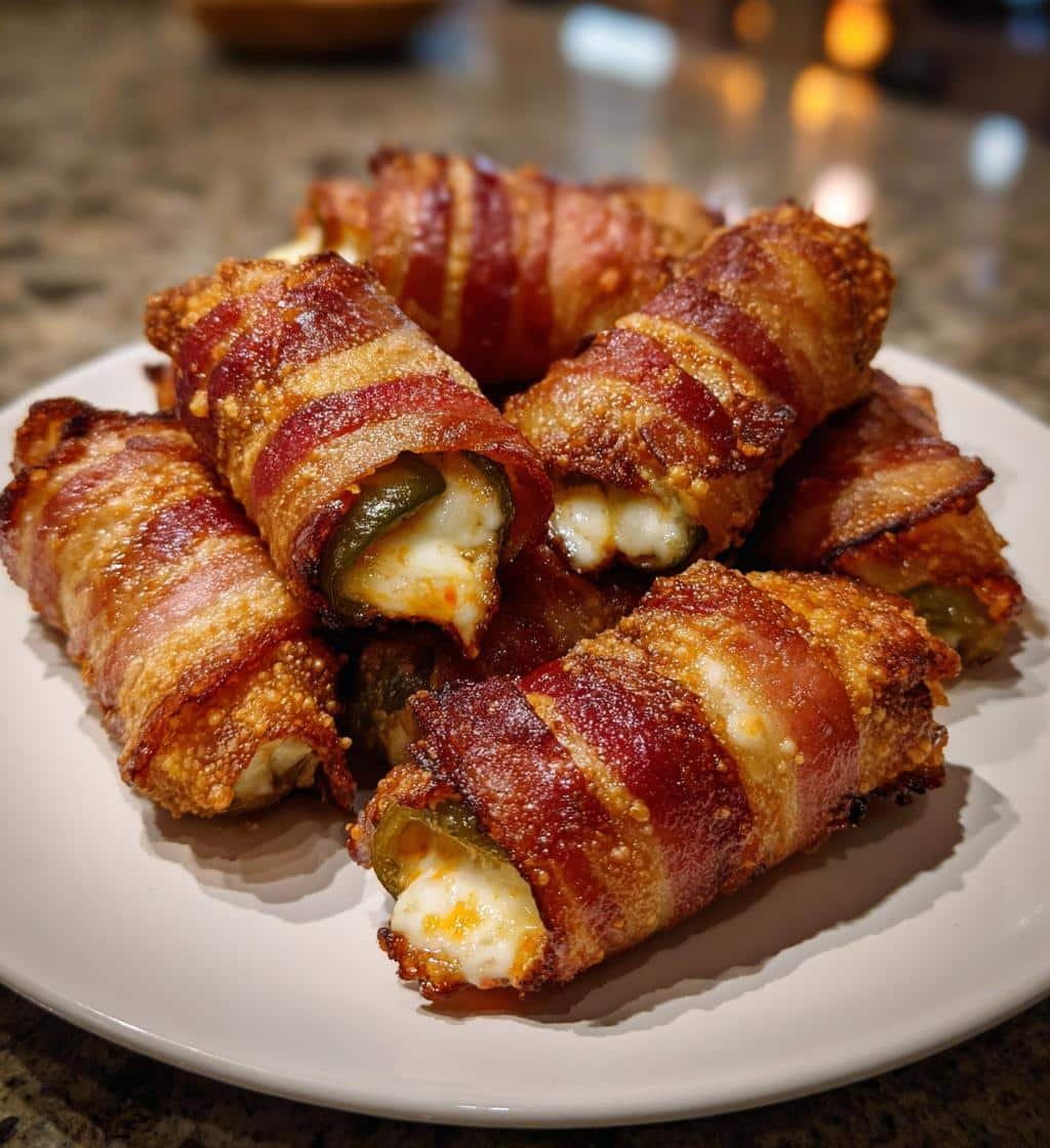 jalapeno popper eggrolls bacon wrapped bites - detail 1