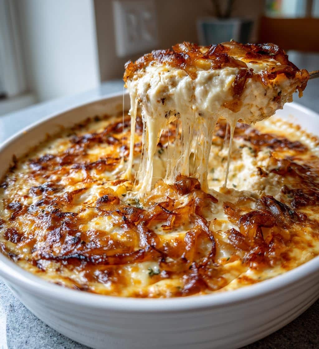 jammy hot caramelized onion dip with gruyere - detail 1