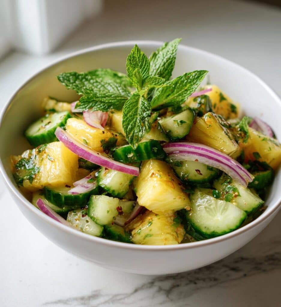 juicy pineapple cucumber salad cool crunch