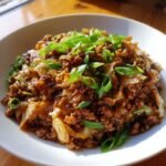 low carb mongolian ground beef and cabbage