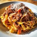 savory creamy fettuccine bolognese with bold hearty flavor