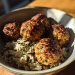 savory sage chicken meatballs wild rice bowls recipe