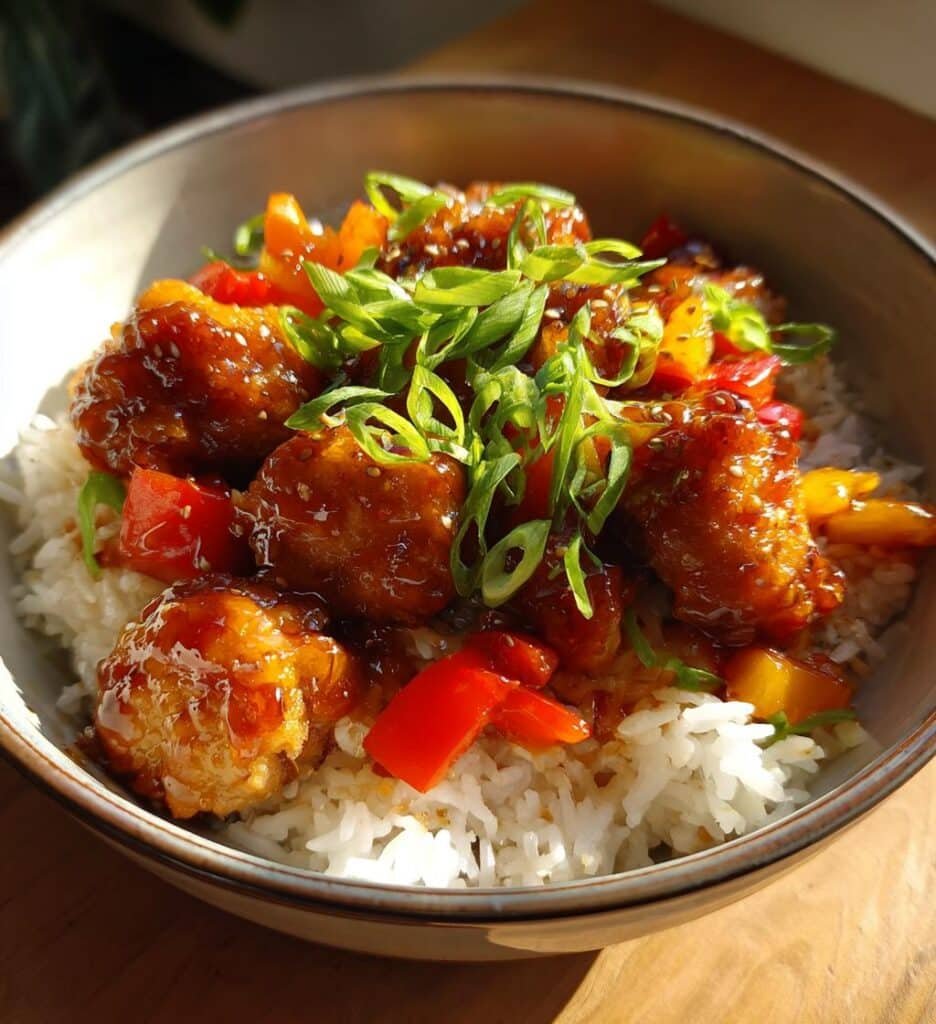 sweet chili chicken rice bowls