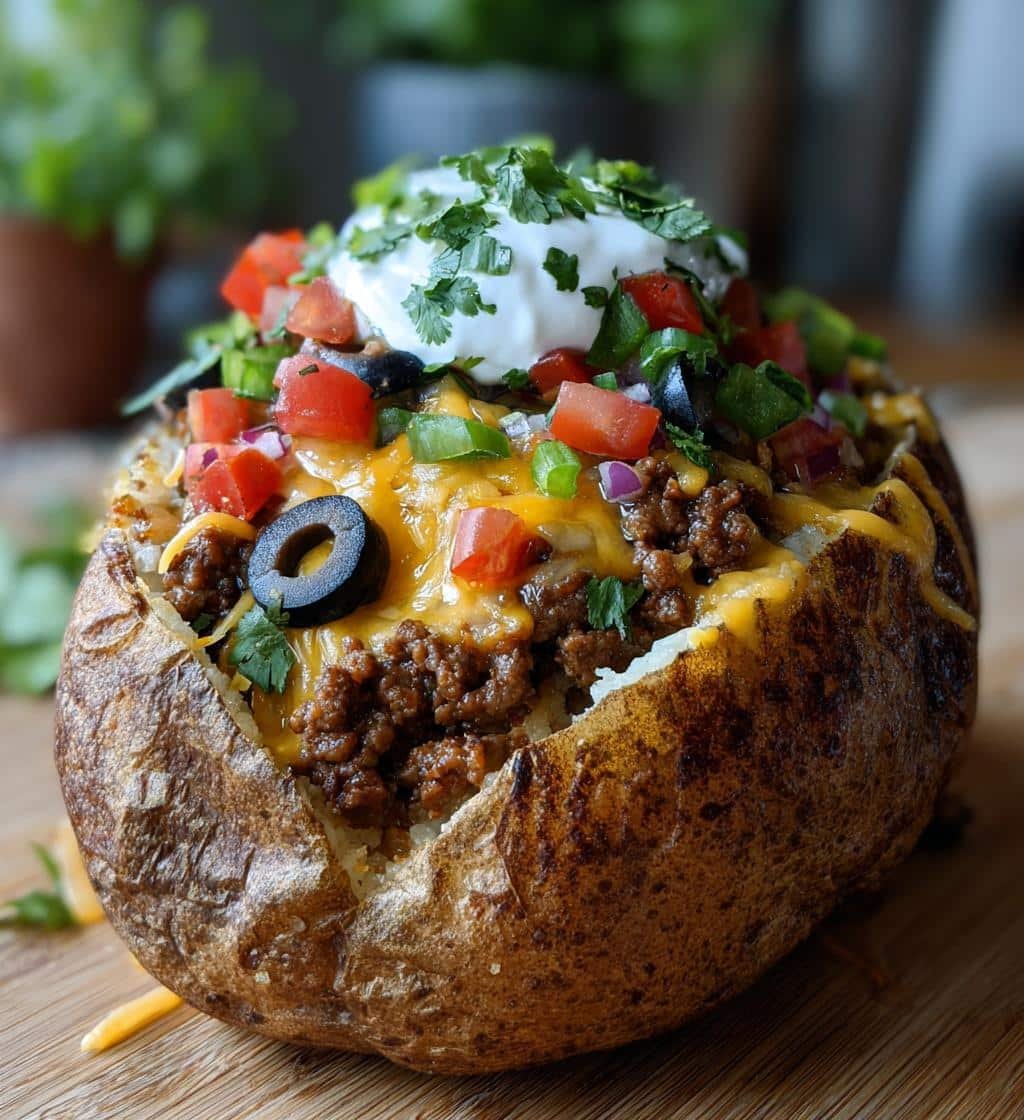 taco loaded baked potatoes - detail 1