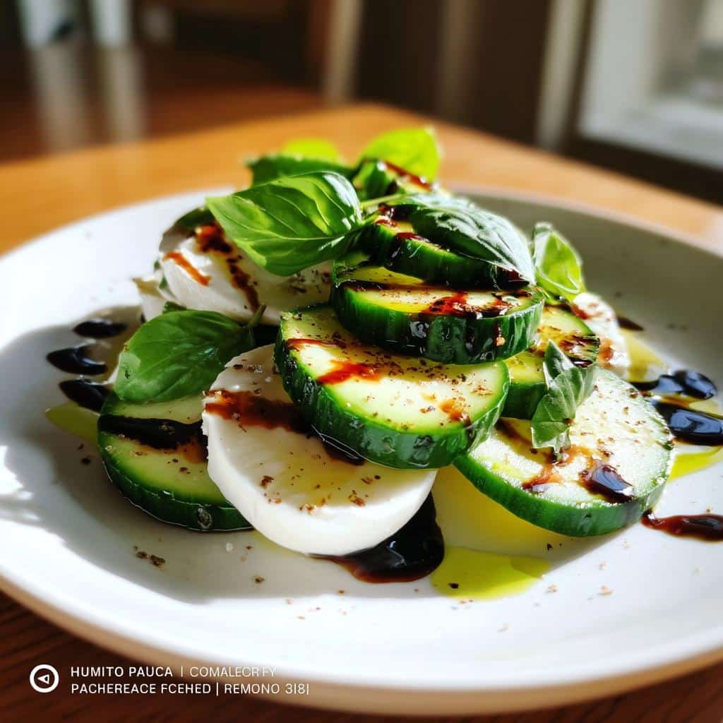 vibrant cucumber caprese salad a refreshing twist - detail 1