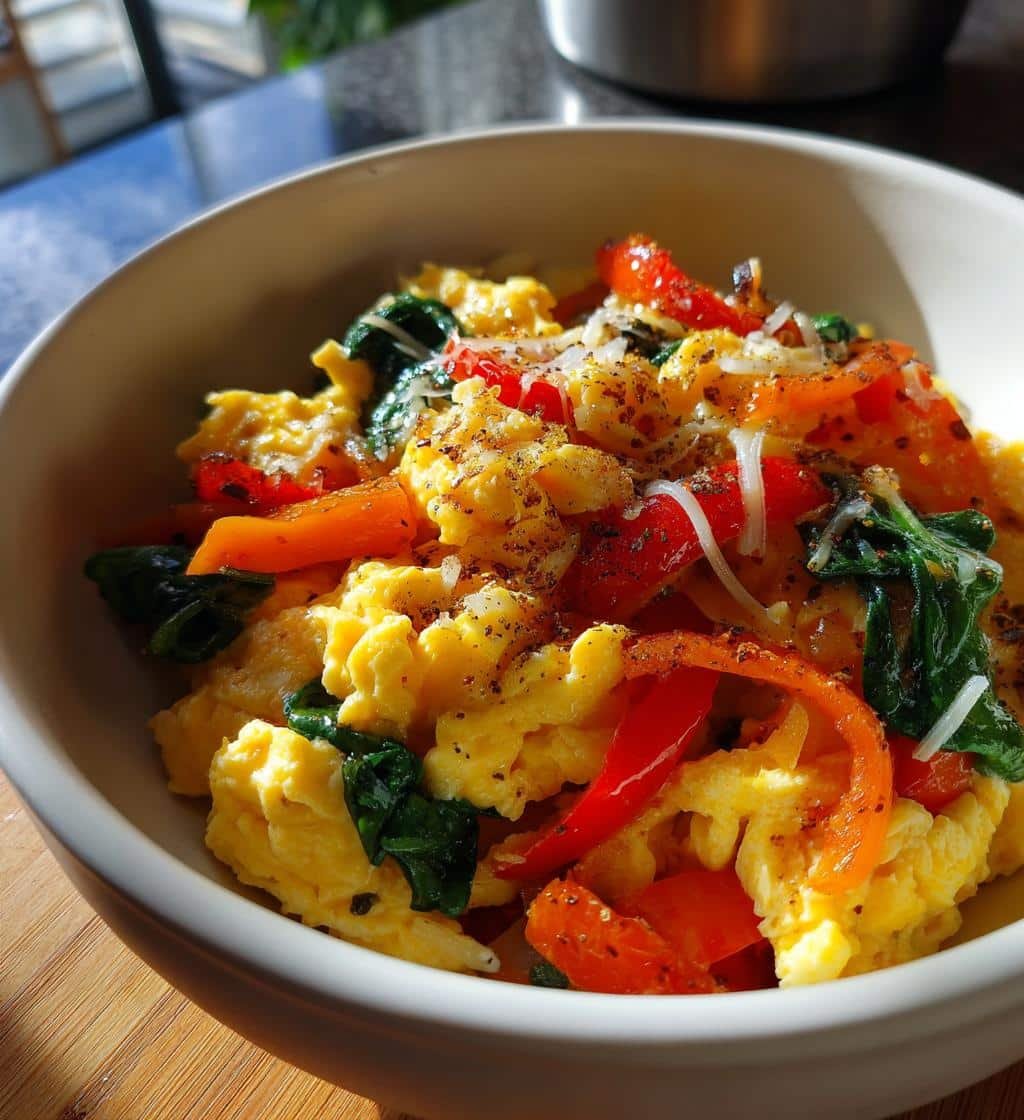 wholesome scrambled egg and veggie bowl recipe delight - detail 1