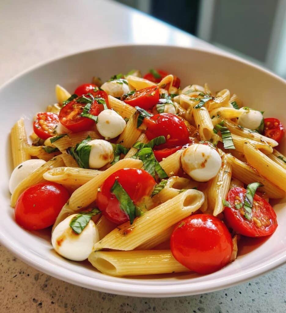 zesty caprese pasta salad light cravings